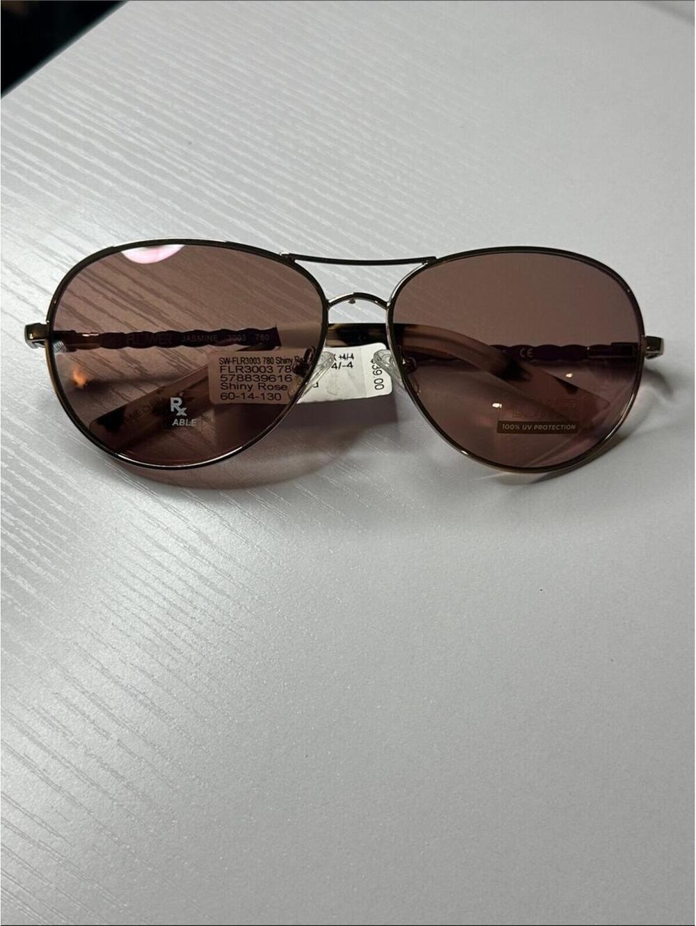 Shiny Rose Aviator Sunglasses with Pink Lenses